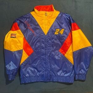 Nascar Blue and Yellow Bomber Jacket